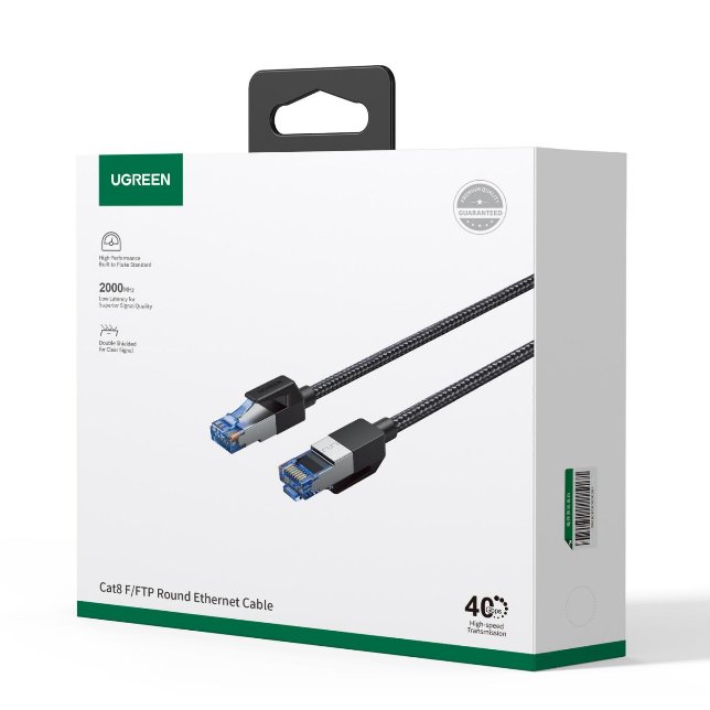 UGREEN Cat8 Pure Copper Ethernet Cable Braided 15m (Black) (30799 / NW153)