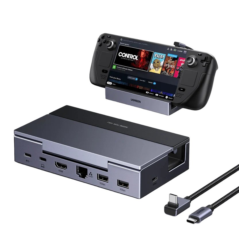 UGREEN USB-C to HDMI+2xUSB-A 3.0+1xUSB-C 3.0+GigabitRJ45+PD 6-in-1 USB-C Foldable and adjustable Docking Station (75126 / CM800)